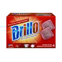 Brillo Heavy Duty Steel Wool Pads For Multi-Purpose 4.5 in. L 4 pc