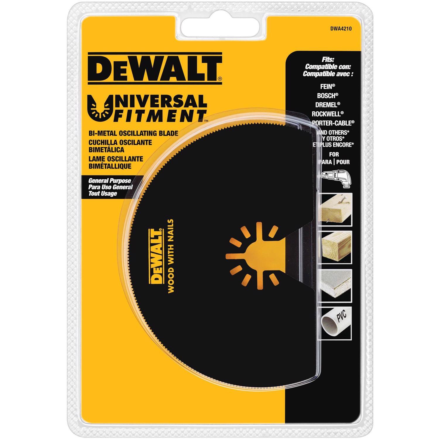 Photos - Power Tool Battery DeWALT Universal Fitment 1-1/4 in. W Bi-Metal Semi-Circle Oscillating Blade Nail-Embedded Wood 1 pk DWA4210 