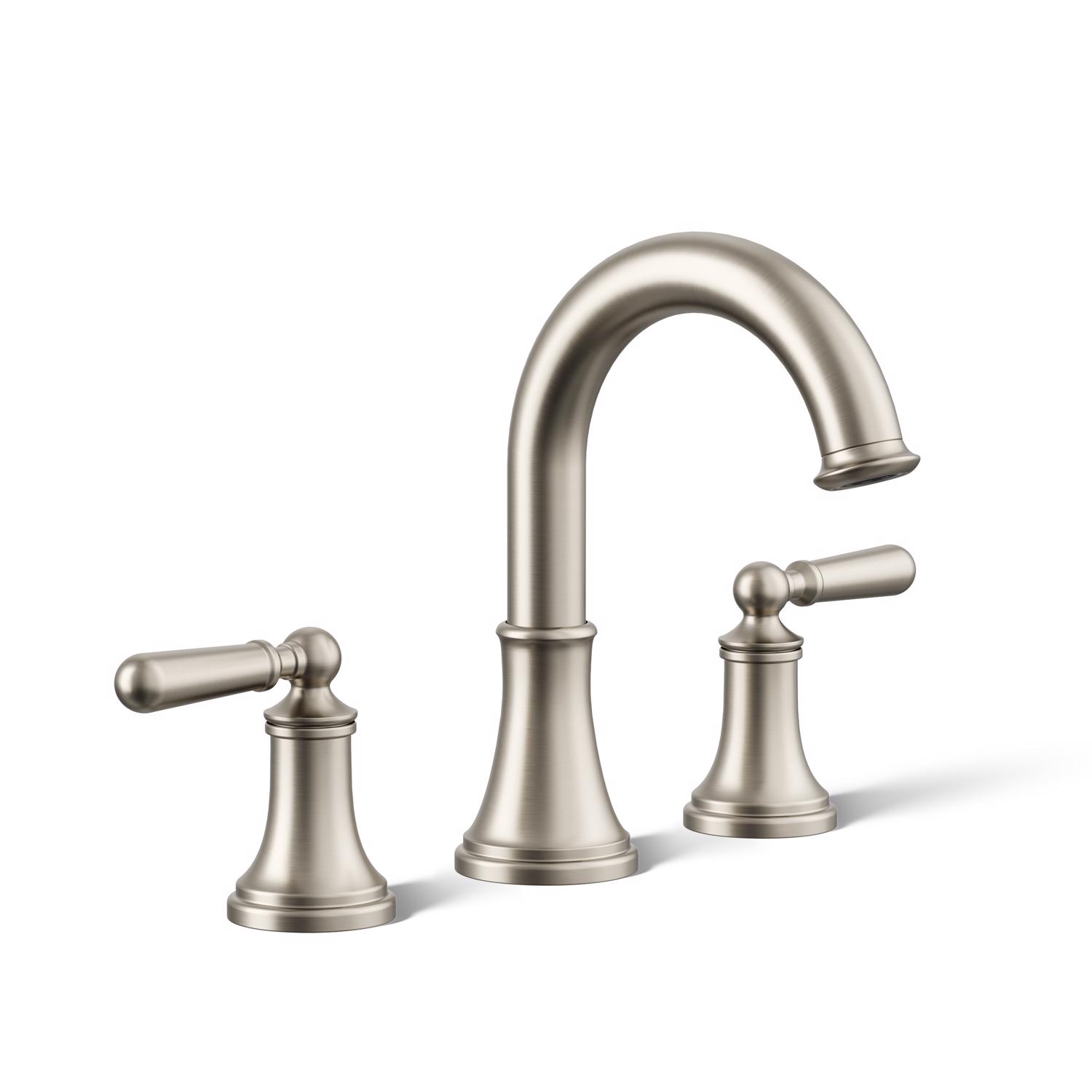 Kohler Facile Vibrant Brushed Nickel Traditional Widespread Bathroom Sink Faucet 8 in.