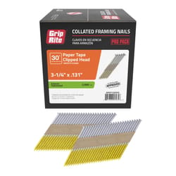 Grip-Rite 3-1/4 in. L Angled Strip Hot-Dip Galvanized Framing Nails 30 deg 2000 pk