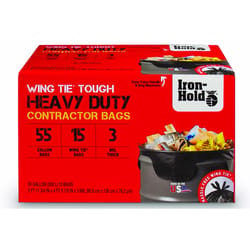 Iron-Hold 55 gal. No Scent Contractor Bags Wing Ties 15 pk