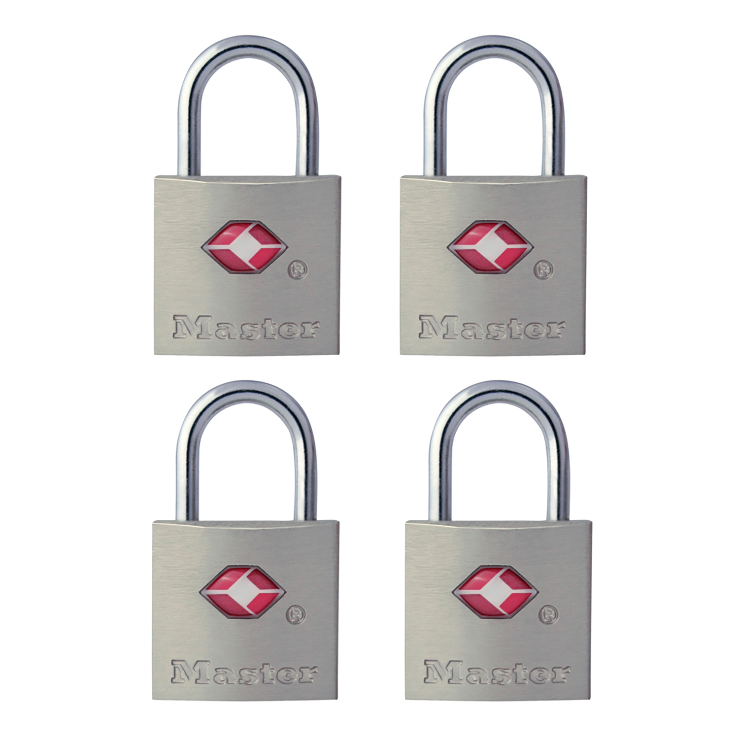 Master Lock Luggage Padlock 7/8in Solid Metal TSA Accepted 4 Pack - 4683Q