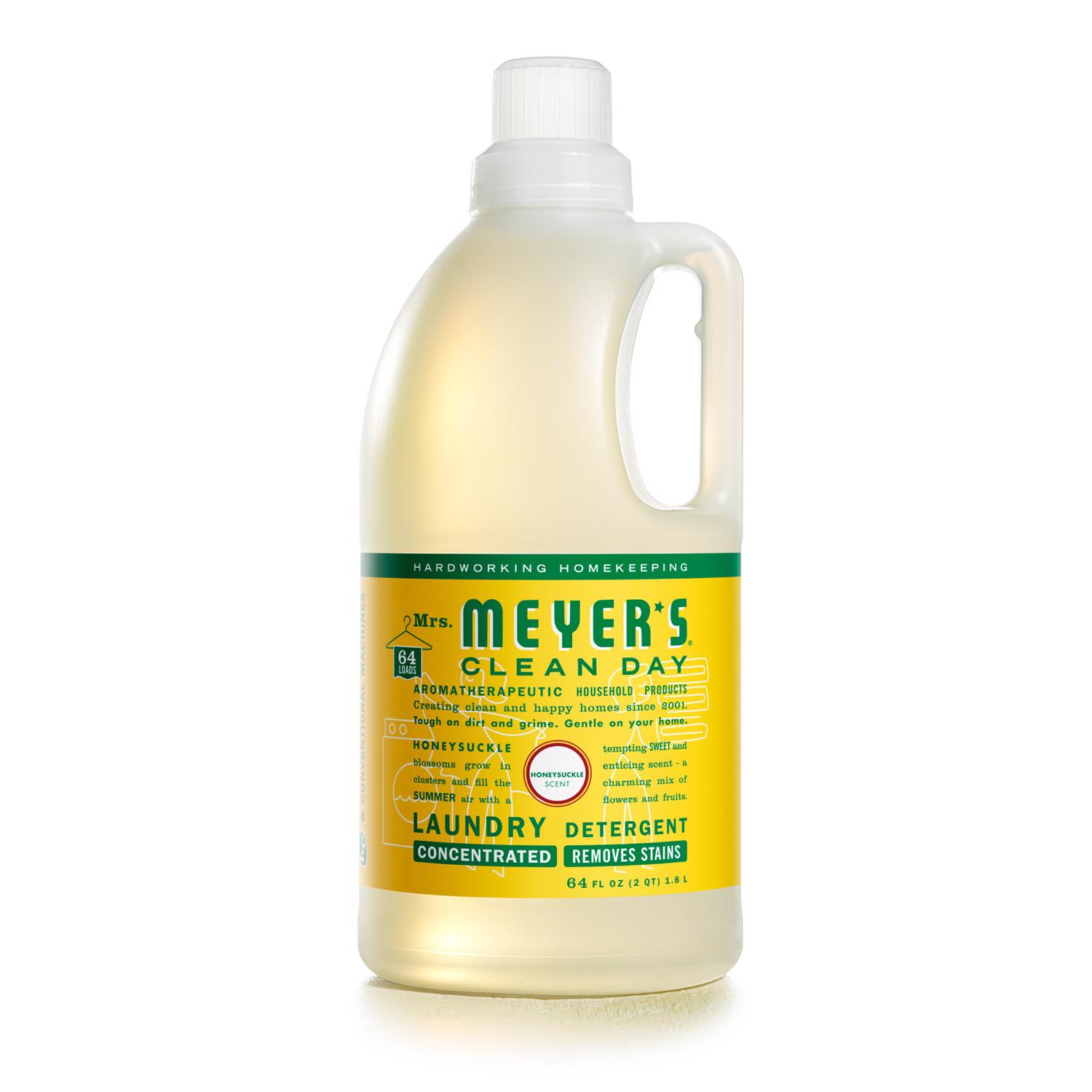 Mrs. Meyer's Clean Day Laundry Detergent, 64 fl-oz Bottle, Liquid, Honeysuckle
