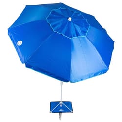 Rio Brands 84 in. Tiltable Blue Beach Umbrella