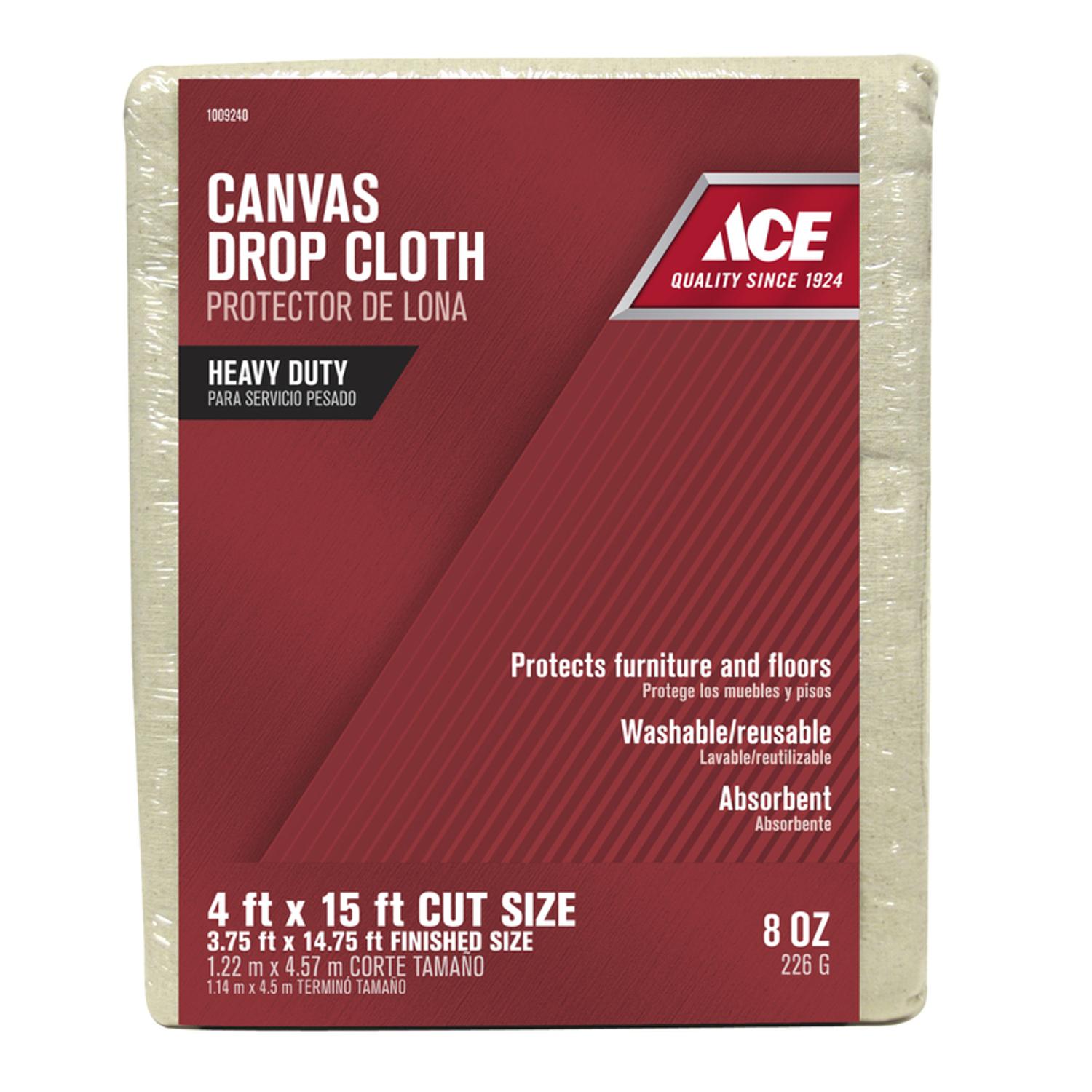 Ace 4 ft. W X 15 ft. L 8 oz Canvas Drop Cloth 1 pk Mfr# 58908