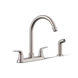 Sterling Passera Two Handle Vibrant Stainless Kitchen Faucet Side Sprayer Included