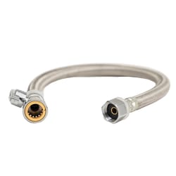 QuickFitting 1/2 in. D X 2 ft. L Stainless Steel Faucet Hose