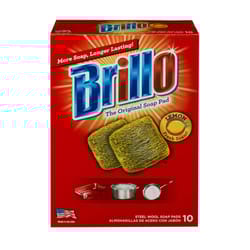 Brillo Heavy Duty Steel Wool Pads For Multi-Purpose 5.1 in. L 10 pk