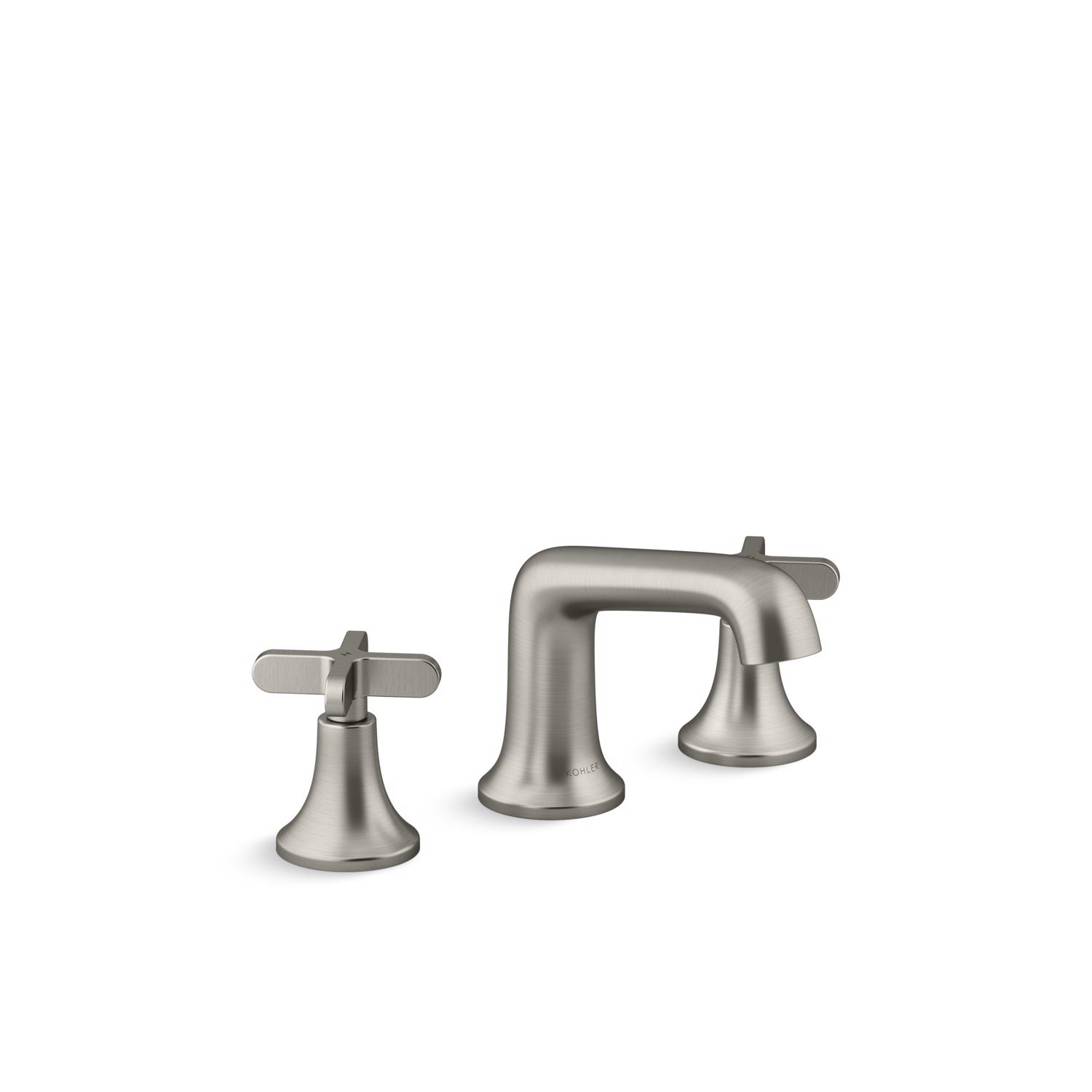 Kohler Sivaro Vibrant Brushed Nickel Modern Widespread Bathroom Sink Faucet 8 in.