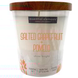 Candle Lite Essential Elements White Pomelo/Salted Grapefruit Scent Tumbler Jar Candle 9 oz