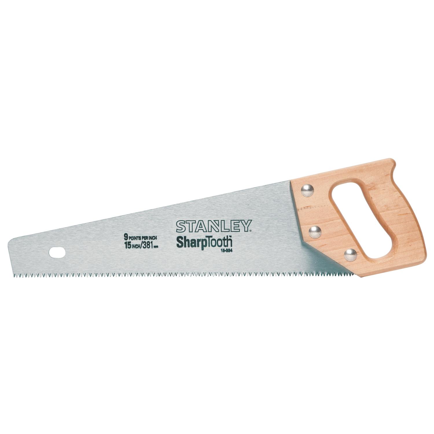 Photos - Saw Stanley SharpTooth 15 in. High Carbon Steel Specialty Hand  9 TPI 1 pc 15-334 
