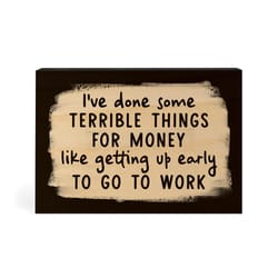 P Graham Dunn 4 in. H X 5 in. L Dark Brown Wood Done Some Terrible Things Word Block