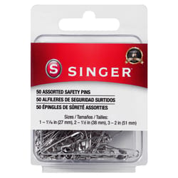SINGER Safety Pins Steel 50 pk