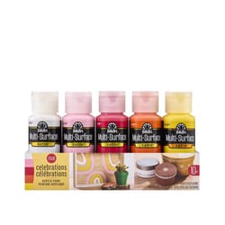 FolkArt Multi-Surface Satin Assorted Water-Based Acrylic Paint Set Exterior and Interior 10 pc