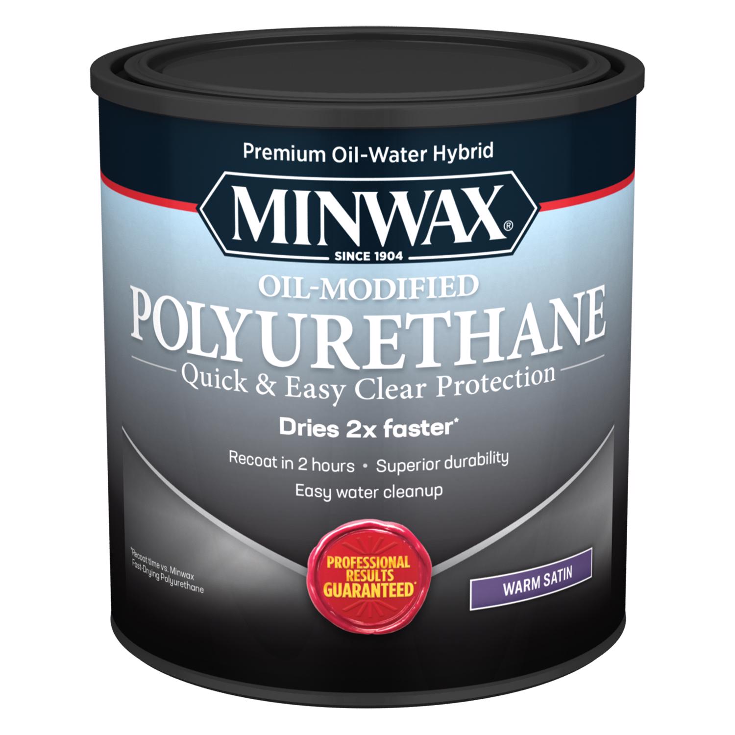 Minwax Water Based Oil-Modified Satin Clear Water-Based Oil-Modified Polyurethane 1 qt