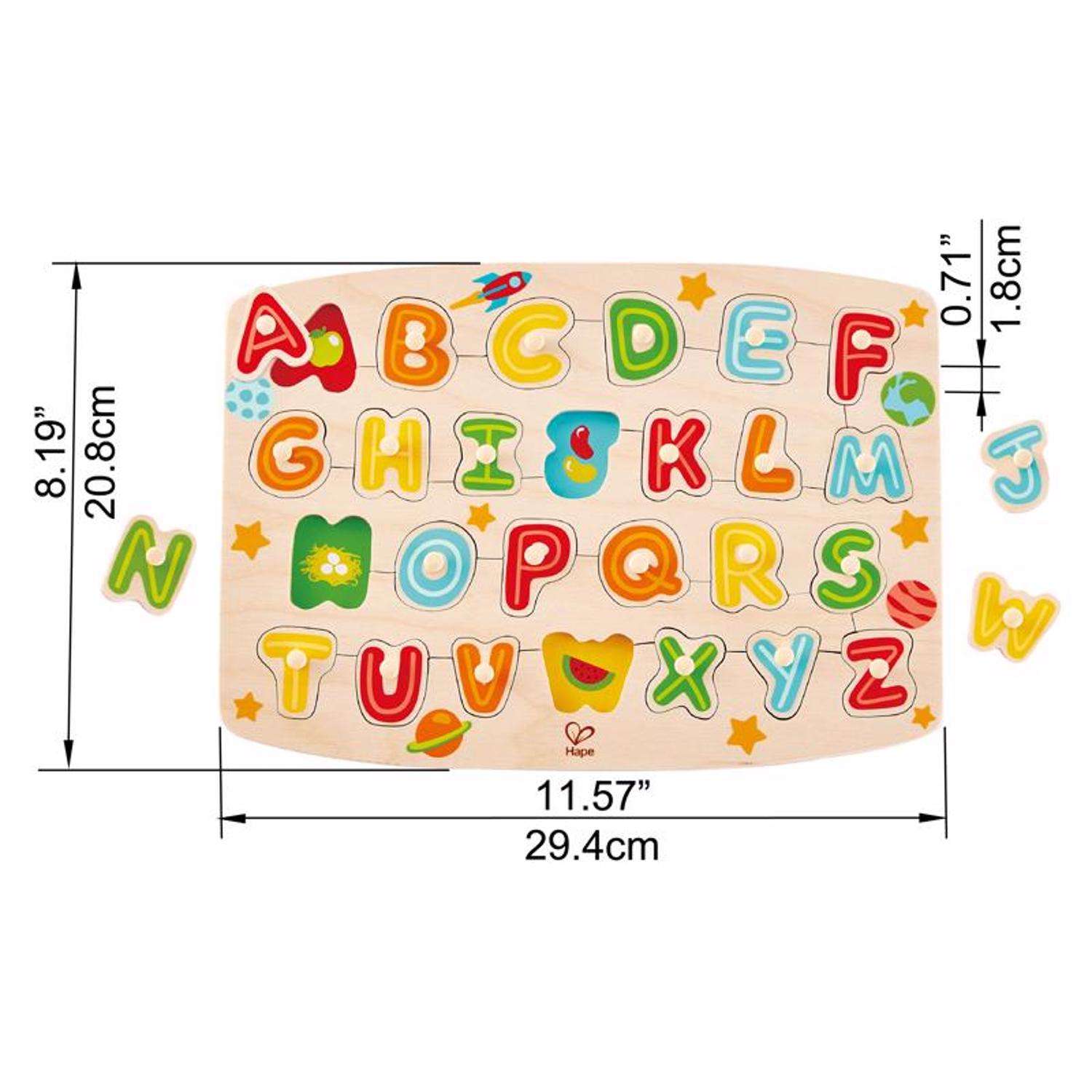 Hape Alphabet Peg Puzzle Multicolored 27 pc Mfr# E1505 - Ace Hardware