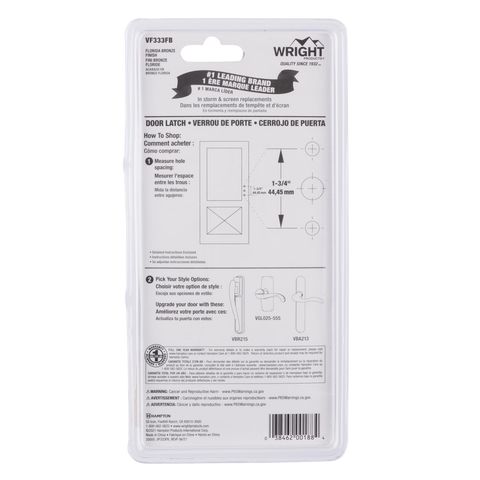 Wright Products Lanai Closer and Latch Combo, Bronze