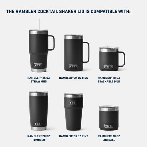 YETI Rambler Silver Stainless Steel Cocktail Shaker Lid Mfr