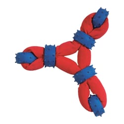 Chomper Gladiator For Dog Blue/Red Nylon/Rubber Tuff Nylon Triangle Tug Dog Toy Large