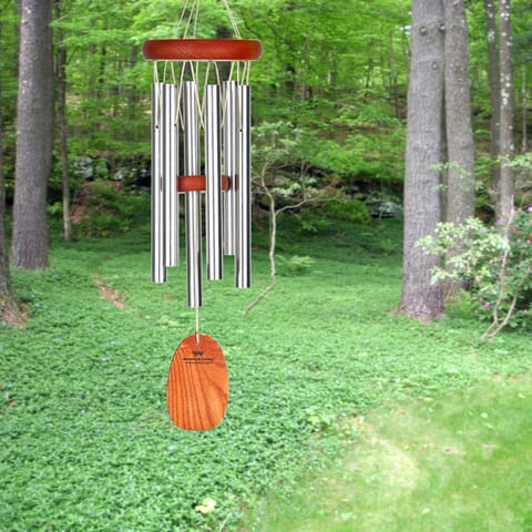 Woodstock Chimes Signature Collection Brown/Silver Aluminum/Wood