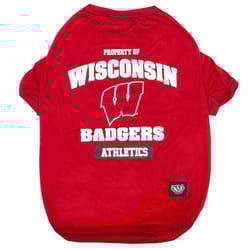 Pets First Team Color Wisconsin Badgers Dog T-Shirt Extra Large