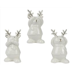 Decoris White Deer Table Decor 4 in.