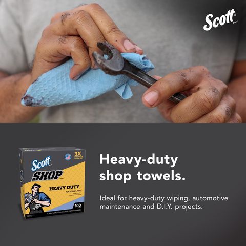 Scott Non-Woven Fibers Shop Towels 16.8 in. W X 8.34 in. L 100