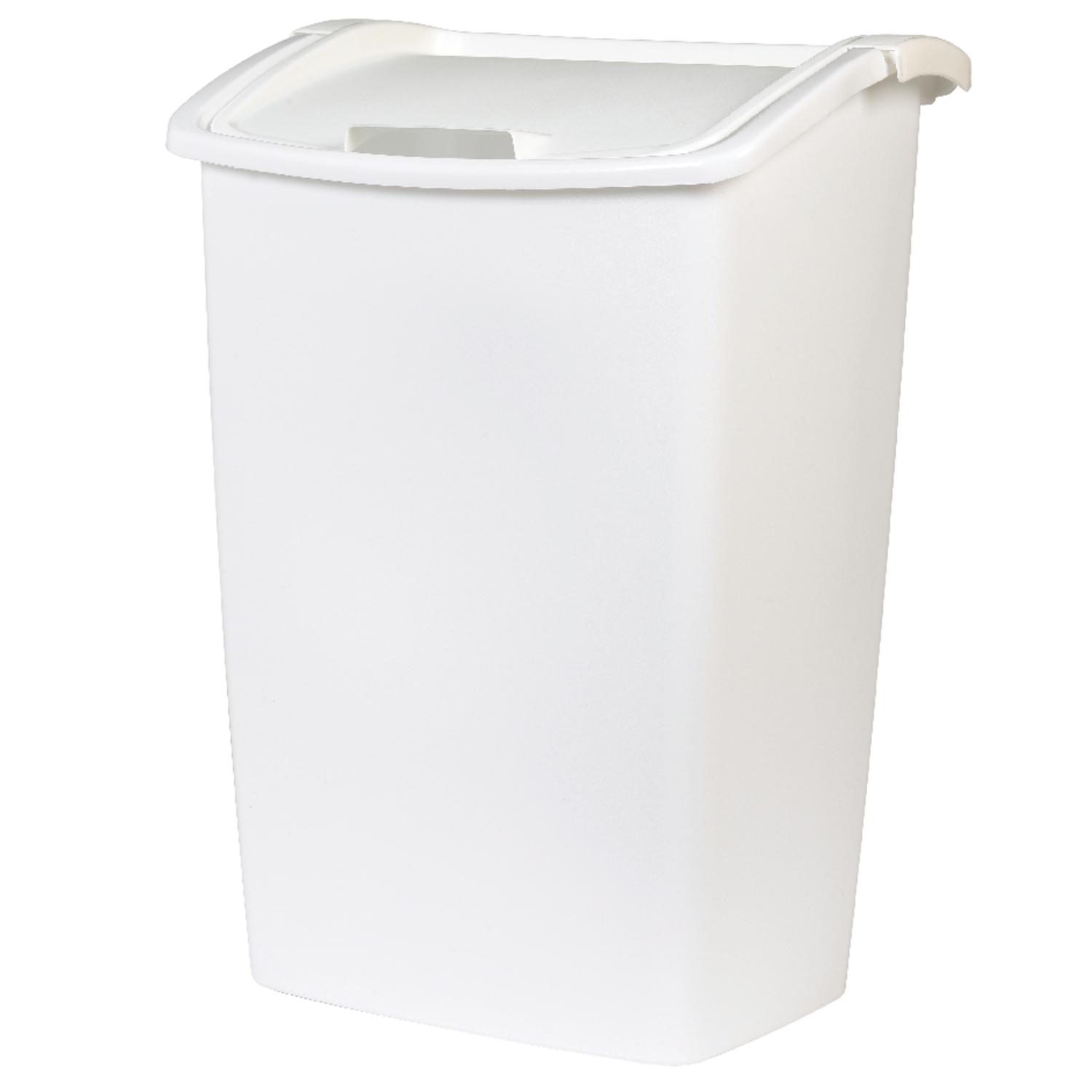 Rubbermaid 11.25 gal White Plastic Swing Out Wastebasket Mfr