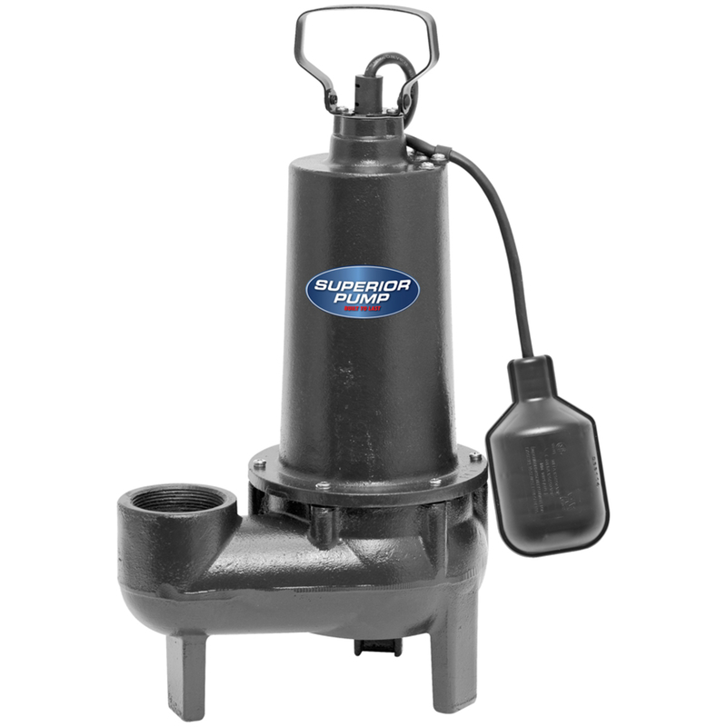 Superior Pump 1/2 HP Cast Iron Sewage Pump with Tethered Float Switch - 93501
