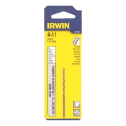 IRWIN #41 X 2-3/8 in. L High Speed Steel Jobber Length Wire Gauge Bit Straight Shank 1 pk