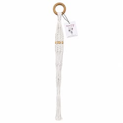 Meesh Drops Natural Macrame 23 in. H Textured Short w/Wood Beads Plant Hanger 1 pk