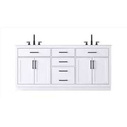 Home Living Double White Vanity and Top 72 in. W X 22 in. D X 35 in. H