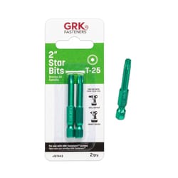 GRK Fasteners Star T25 X 2 in. L Power Bit Steel 2 pc