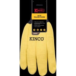 Kinco Men's Indoor/Outdoor Knit Wrist Chore Gloves Yellow S 1 pair