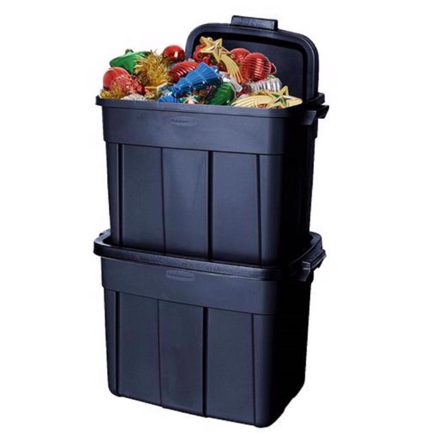 Rubbermaid Roughneck 18 gal Navy Storage Box 16.375 in. H X 15.875