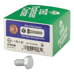 HILLMAN M10-1.50 mm D X 20 mm L Heat Treated Steel Hex Head Cap Screw 1 pk