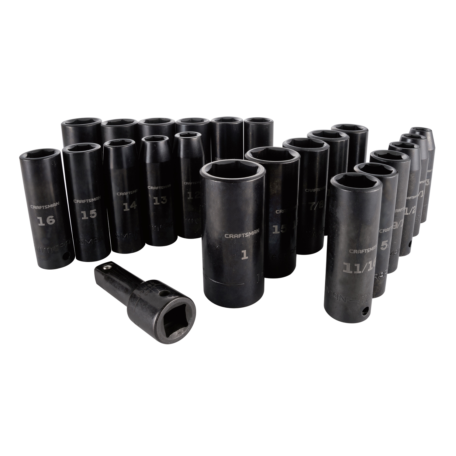 CRAFTSMAN 1/2 Inch SAE/Metric Deep Impact Socket Set 23 Pieces - CMMT16971