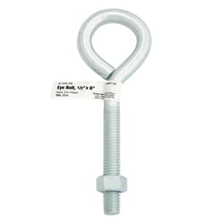 Hampton 1/2 in. X 6 in. L Zinc-Plated Steel Eyebolt Nut Included
