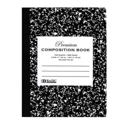 Bazic Products 9-3/4 in. W X 7-1/2 in. L College Ruled Stitched Black Premium Black Composition Book