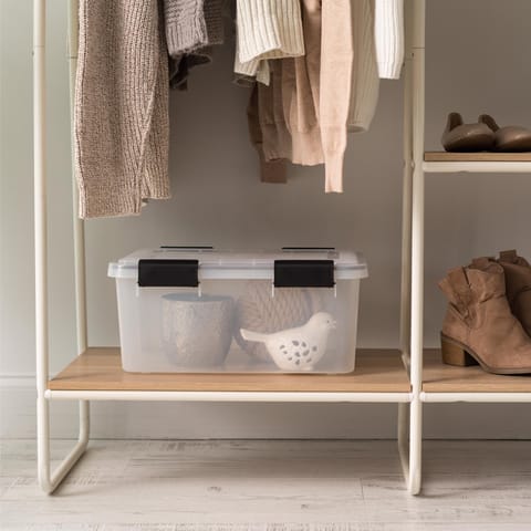 IRIS WEATHERPRO 19 qt Clear Storage Tote 7.88 in. H X 11.75 in