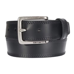 Carhartt 51 in. 54 in. Leather Engraved Buckle Belt 1.5 in. W Black