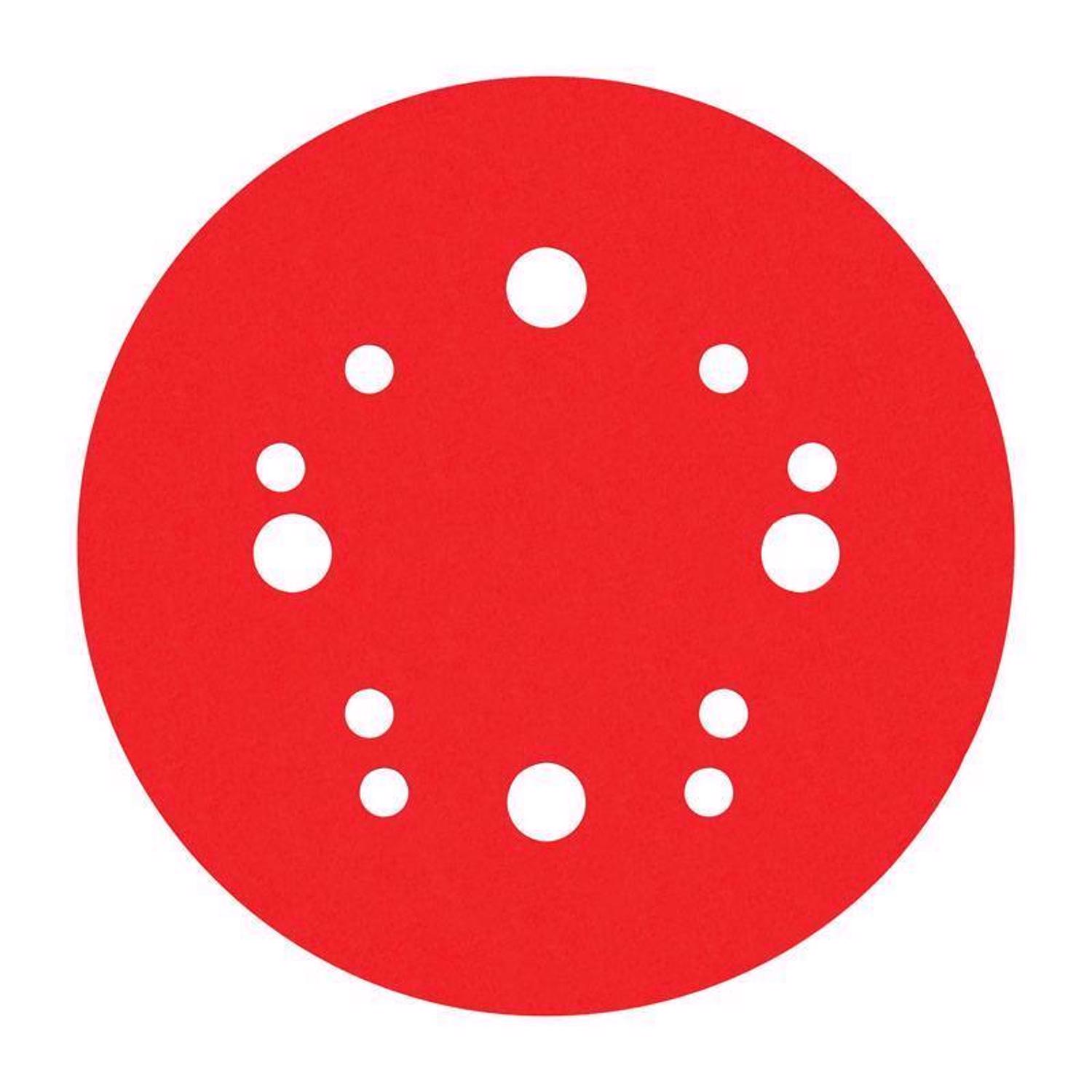 Sanding Disc,w/Hook and Loop,5",80G,PK15, 5" Dia, 12 Hole, Ceramic, 80 Grit