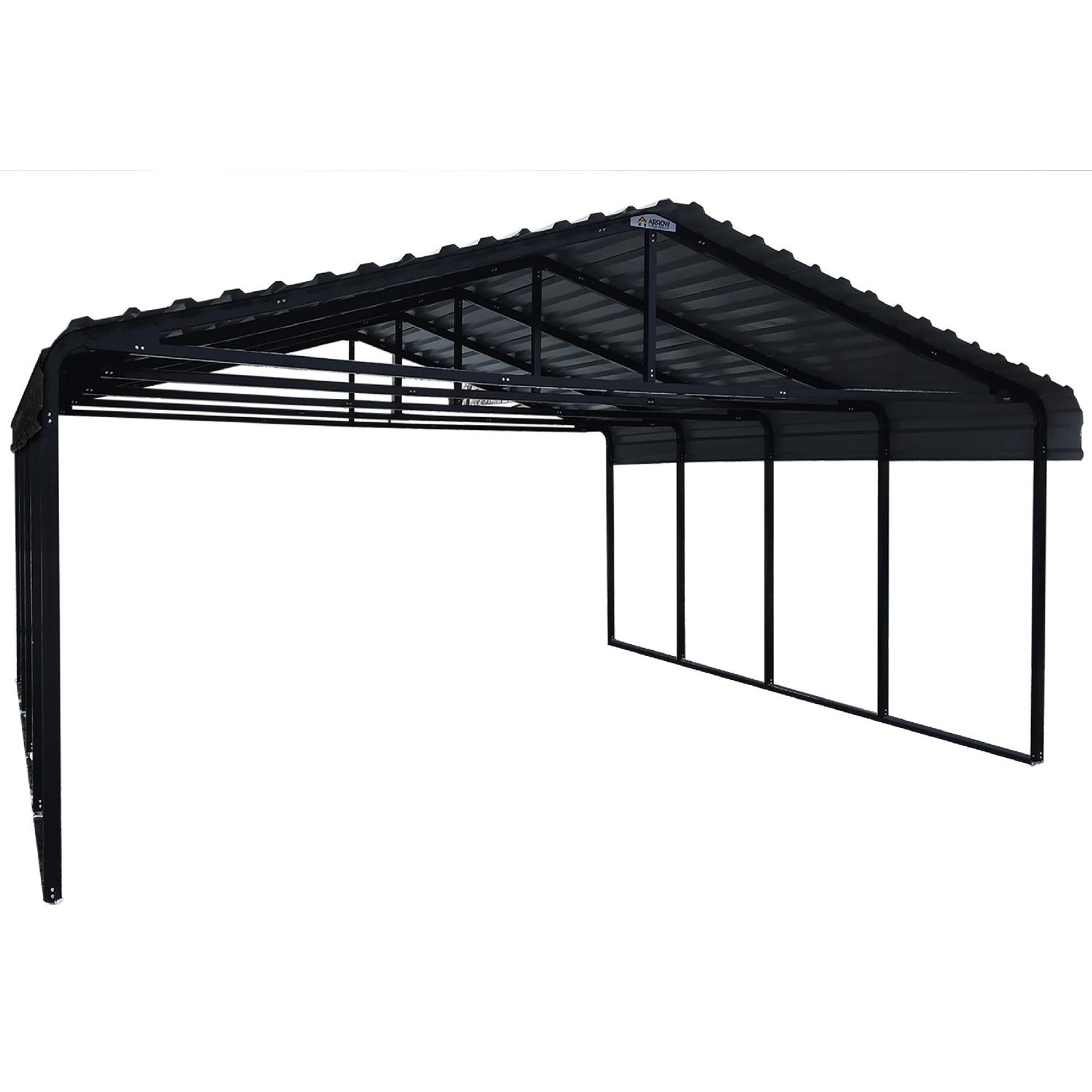 Arrow 20 ft. x 20 ft. Steel Horizontal Peak Carport without Floor