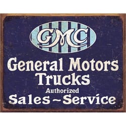 Desperate Enterprises General Motors .125 in. H X 16 in. L Navy/White Metal GMC Trucks - Authorized
