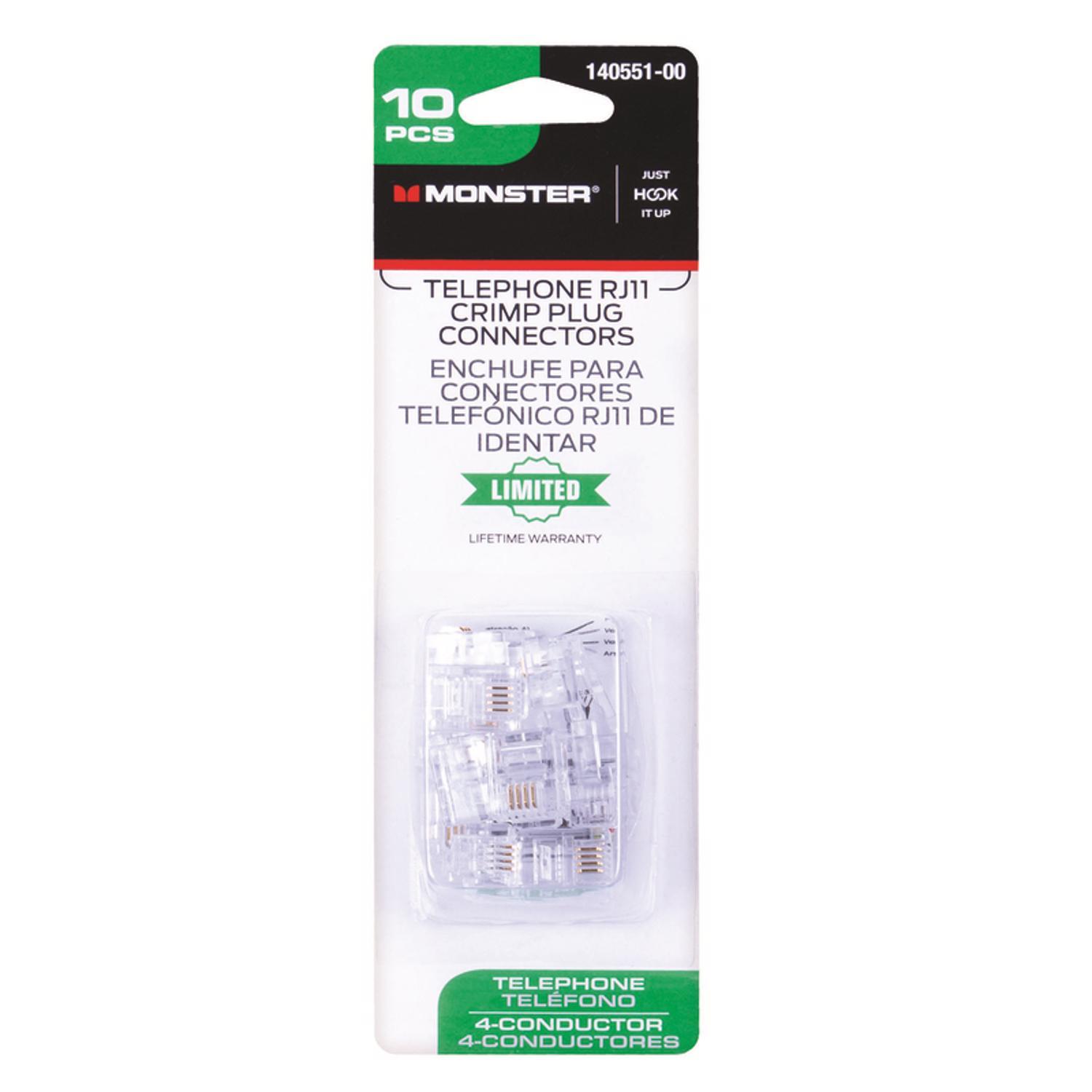 Monster Just Hook It Up RJ-11 Crimp Plug Connector Mfr# 140551-00