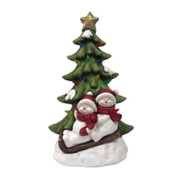 Four Seasons Snowmen with Lighted Christmas Tree Table Decor