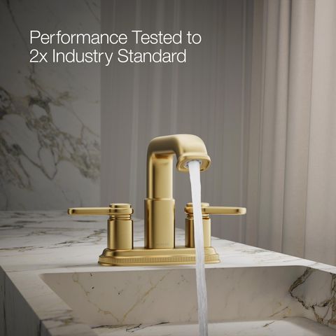 Kohler Envelu Vibrant Brushed Moderne Brass Modern Centerset