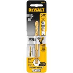 DeWalt Impact Ready 11/32 in. X 4 in. L High Speed Steel Drill Bit Quick-Change Hex Shank 1 pc