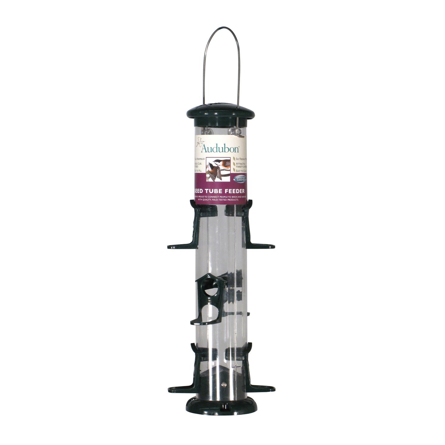 Audubon Wild Bird 2 lb Plastic Tube Bird Feeder 6 ports Mfr# 23920