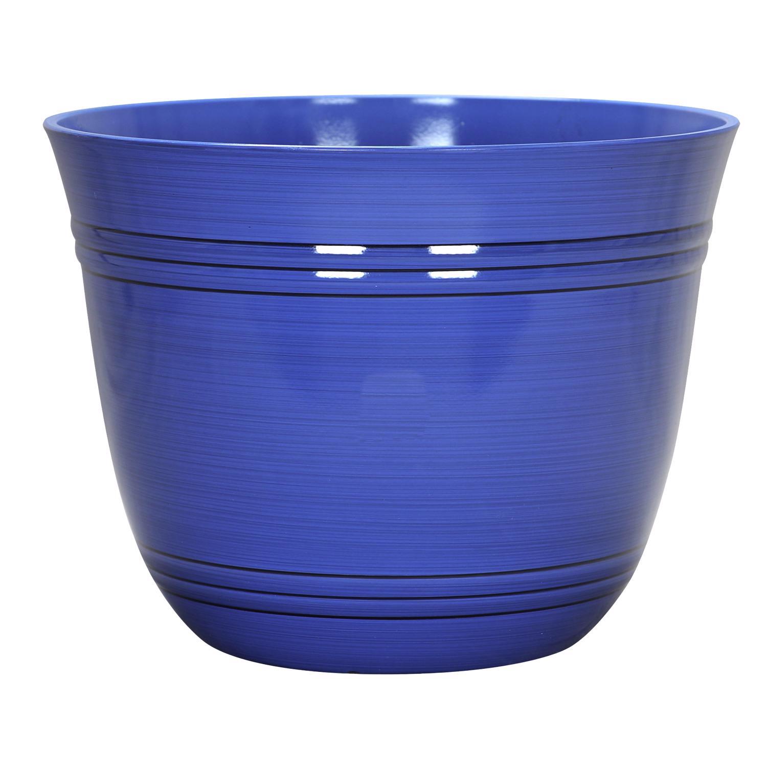 L&G 11 in. H X 14.5 in. W X 14.5 in. D X 14.5 in. D Polyresin Galileo Planter Cobalt